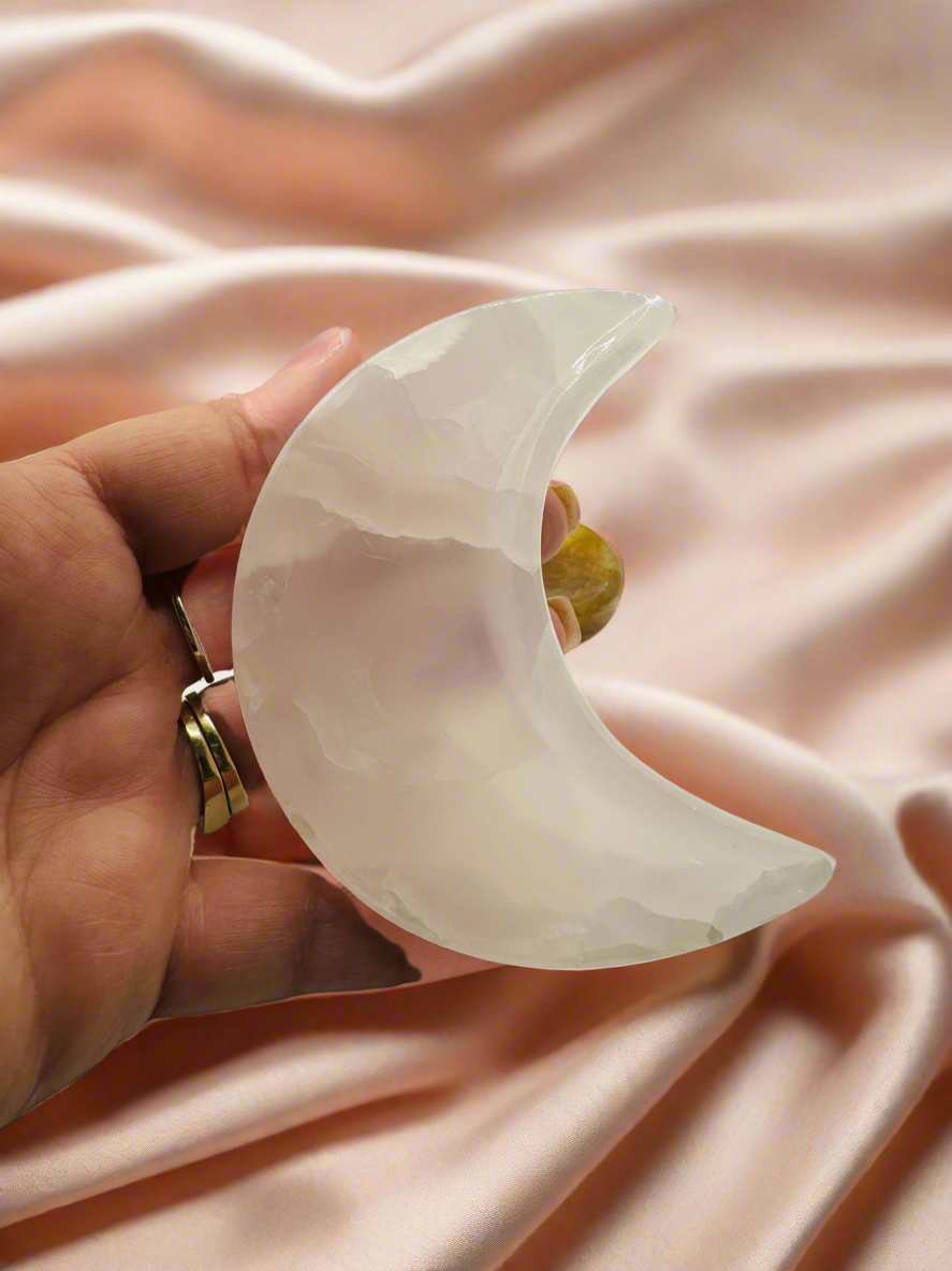 Pink Calcite Moon Bowl