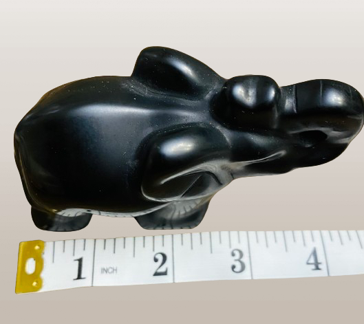 Obsidian Elephant Carving