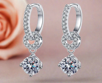 Genuine Moissanite Drop Earrings