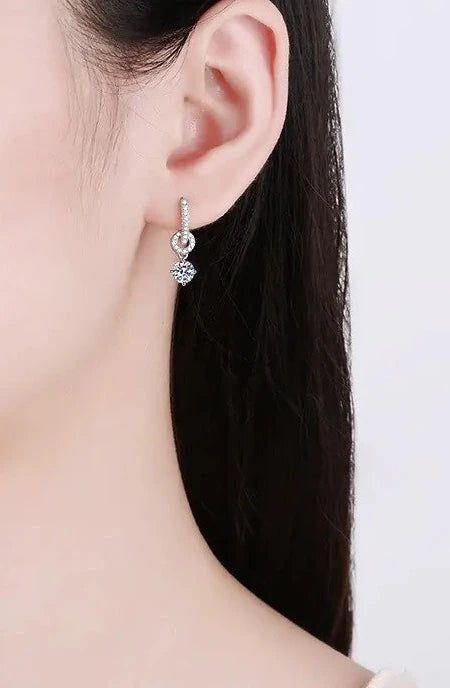 Genuine Moissanite Drop Earrings