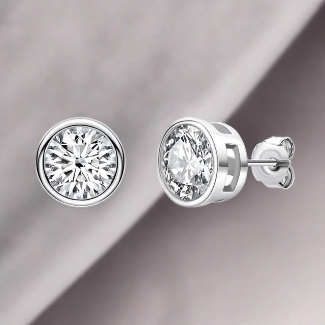 Moissanite Stud Earrings Silver