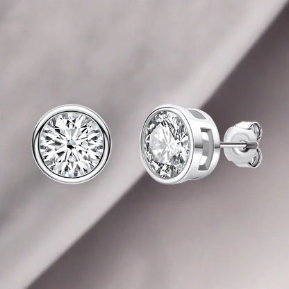 Moissanite Stud Earrings Silver