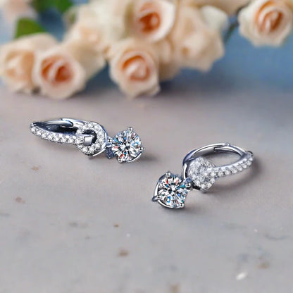 Genuine Moissanite Drop Earrings