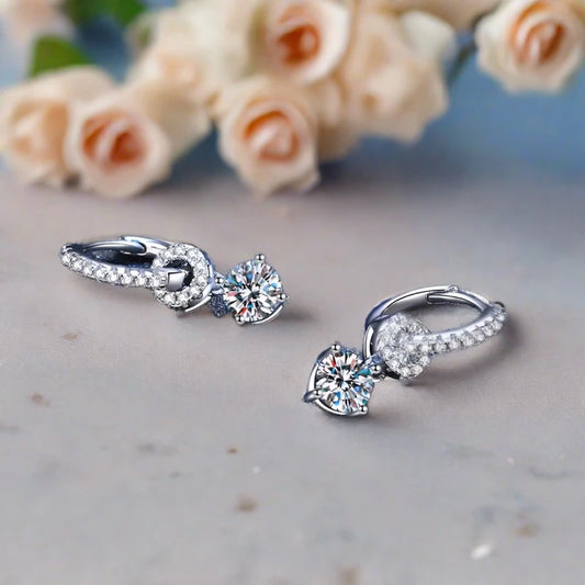 Genuine Moissanite Drop Earrings