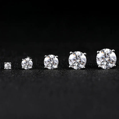 Moissanite Stud Earrings - 925 Silver