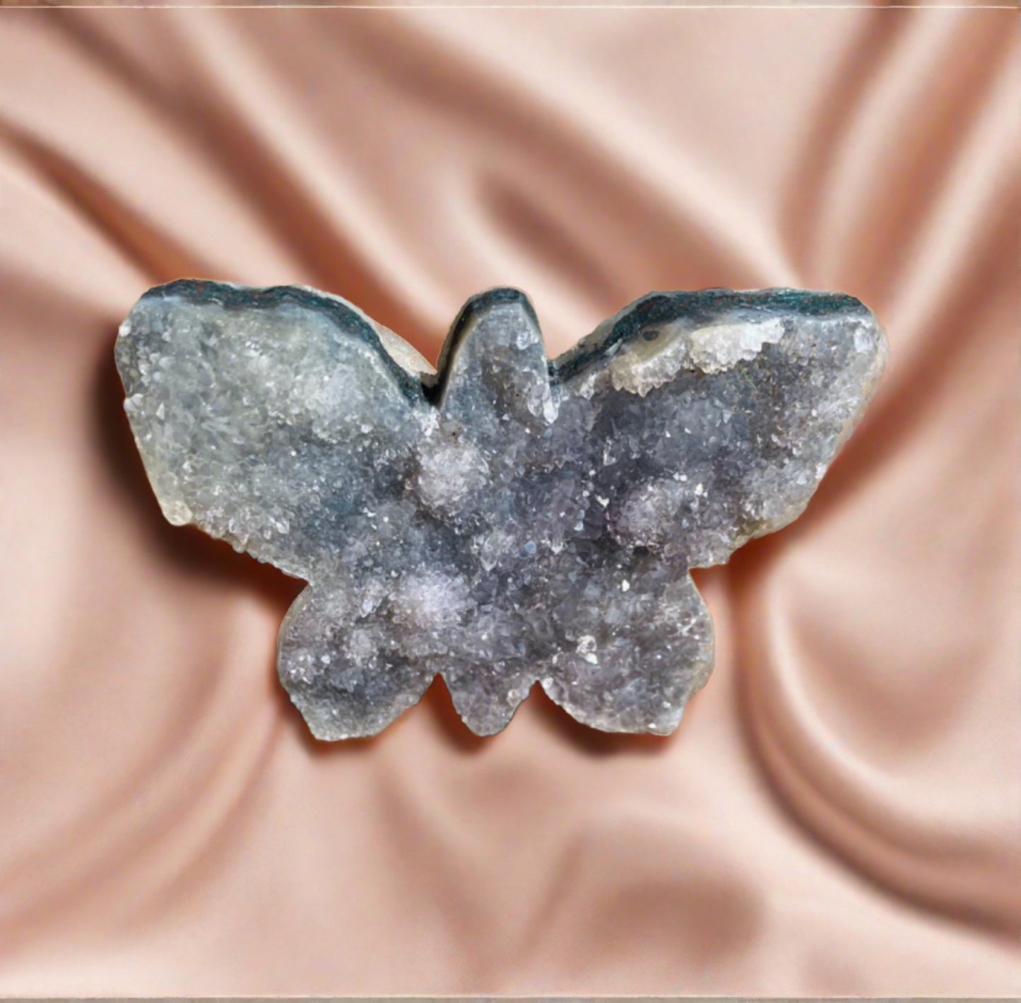 black amethyst druzy butterfly