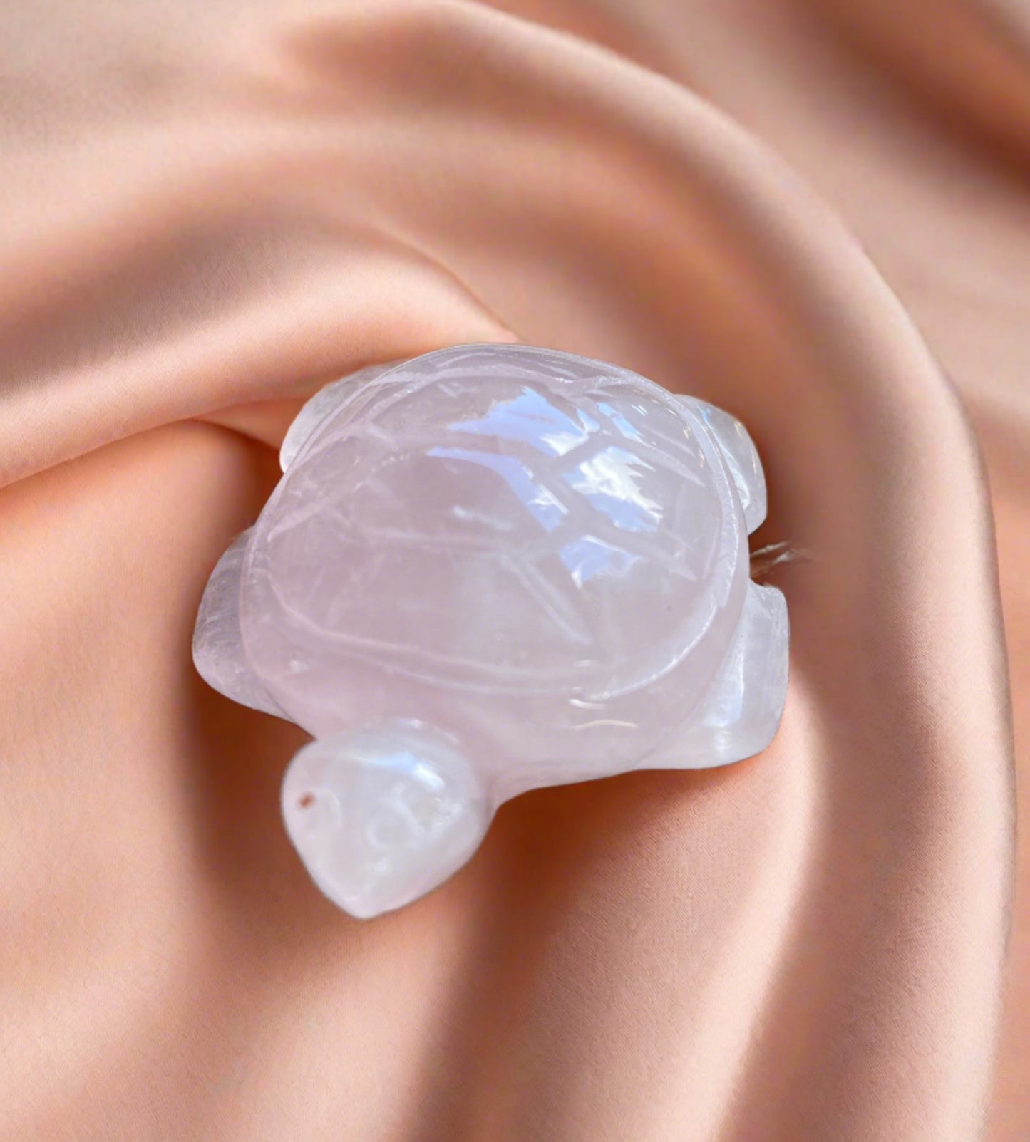 rose quartz turtle carving 