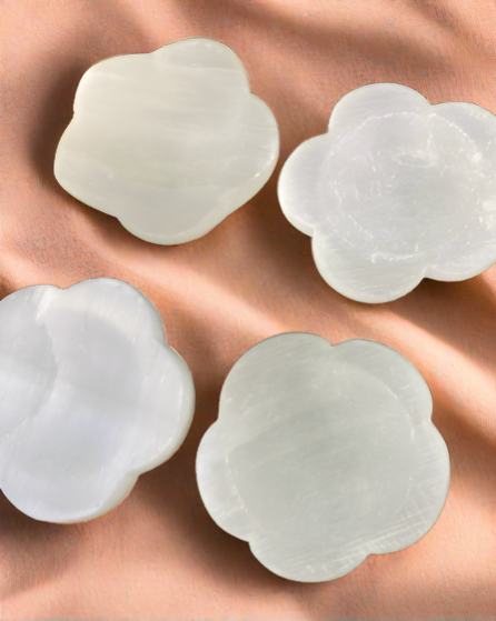 selenite flower bowl